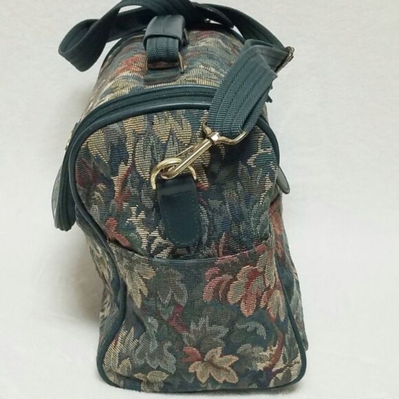 Vintage 80s Diane Von Furstenberg Large Floral Tapestry Canvas Weekend Bag - Picture 7 of 16